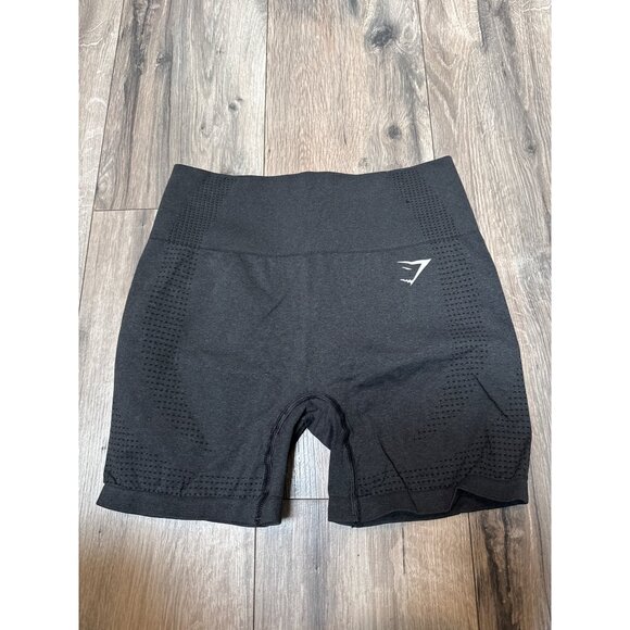 Gymshark Womens M High-Waisted Adept Fleck Seamless Shorts Compression Black  Gr - Picture 1 of 7
